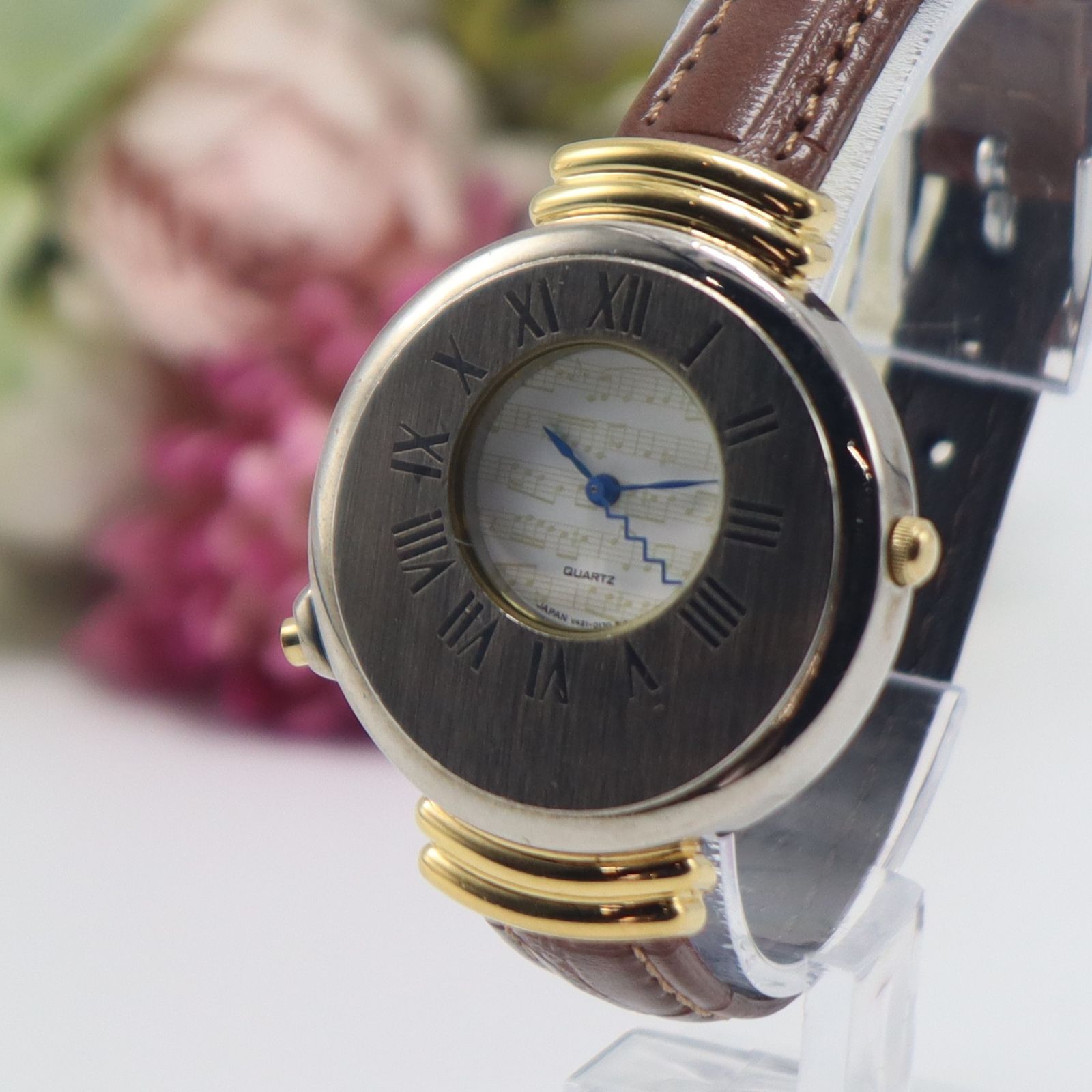 電池新品 SEIKO メロディーウォッチ V421-0040 クォーツ 音符柄文字盤