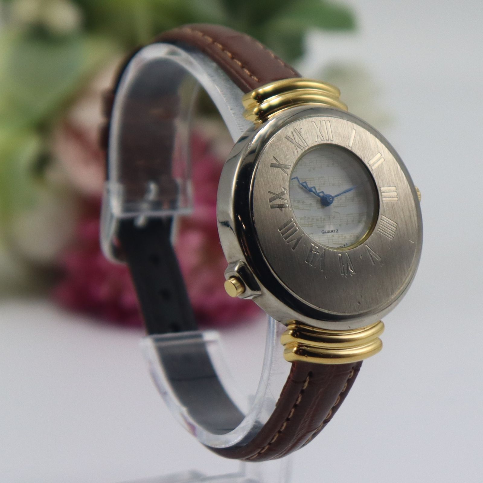 電池新品 SEIKO メロディーウォッチ V421-0040 クォーツ 音符柄文字盤 