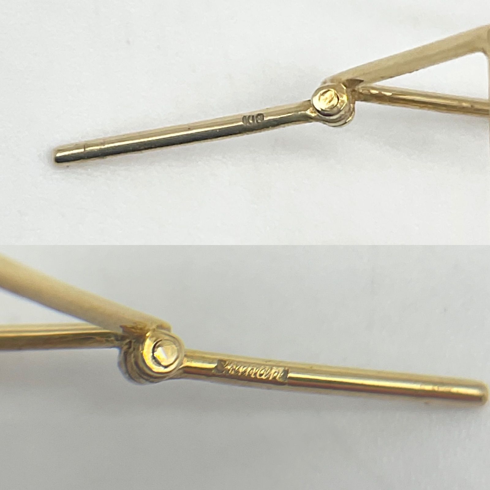 SHIHARA シハラ Square Pierce 10 スクエアピアス シングル 片耳用 K18 