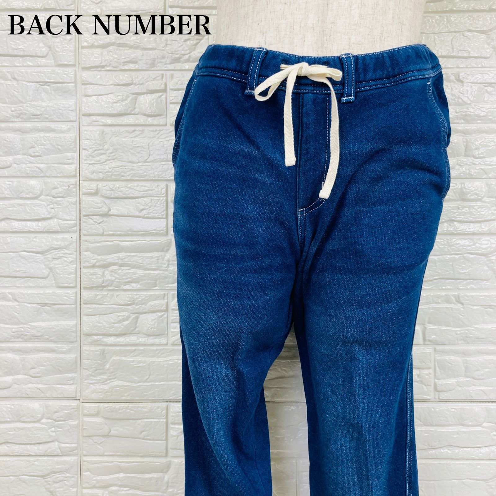 MOCOMOCO BACK NUMBER バックナンバー 裏起毛デニム パンツ ブルー S 0294K