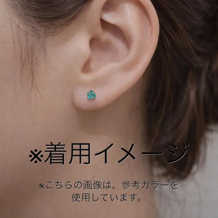 18金 刻印有り K18ポスト ピアス 3点セット スタッド アクアブルー 