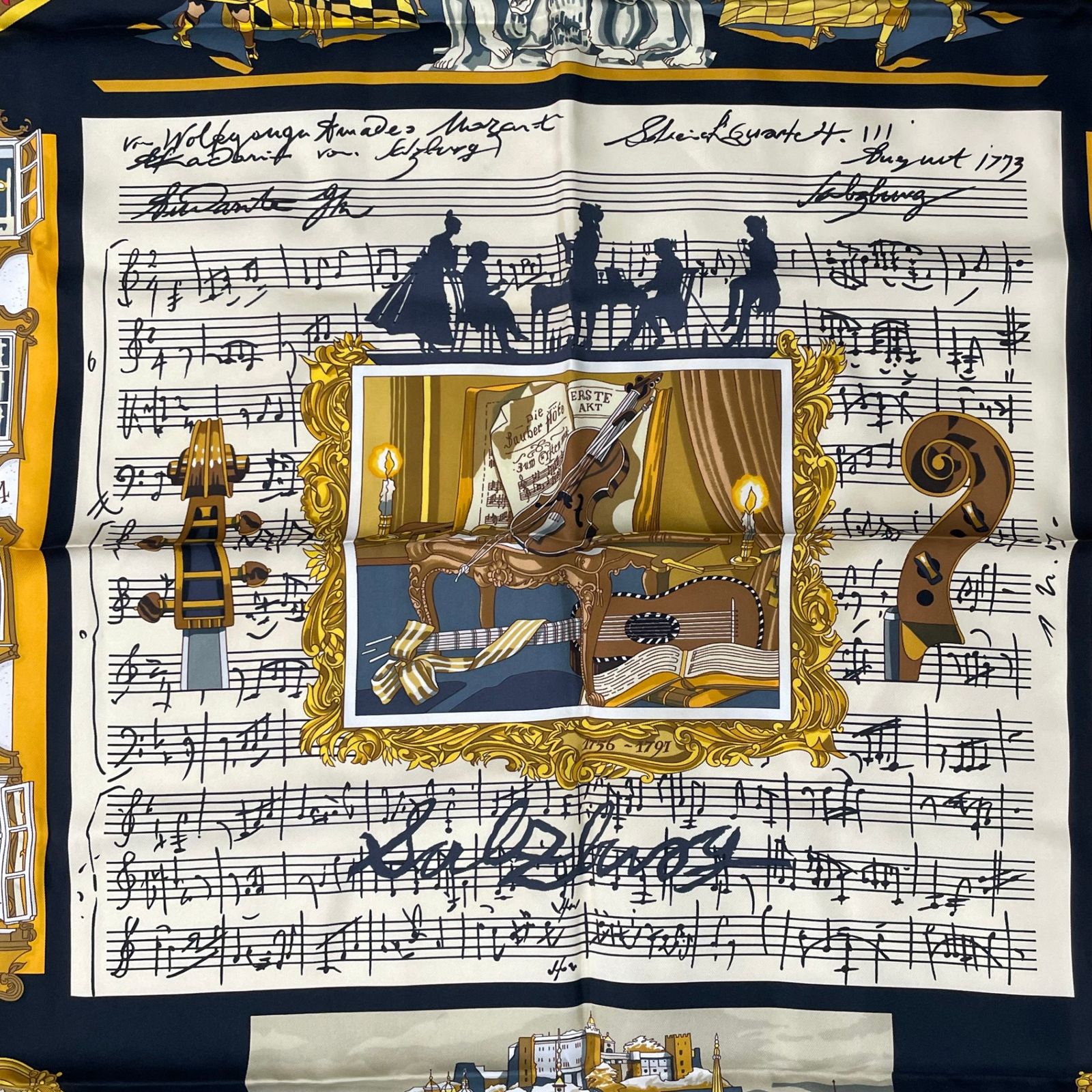 極美品 HERMES エルメス スカーフ シルク カレ90 IN SALZBURG
