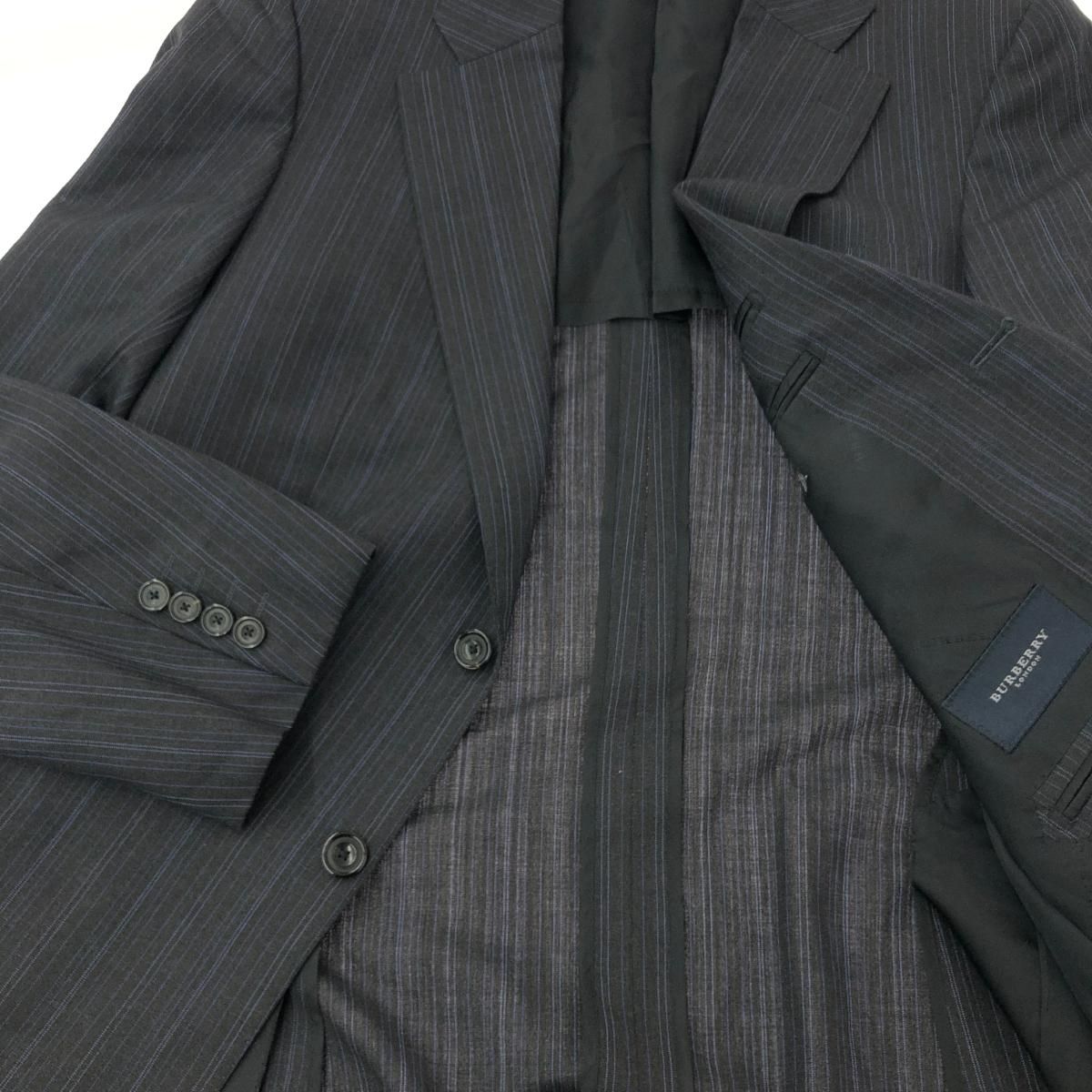 BURBERRY LONDON バーバリーロンドン ストライプ2Bスーツ サイズ:AB6 A6 背抜き/薄地/ジャケット＆パンツ    グレー/ネイビー メンズ / 240001193760 BURBERRY LONDON バーバリーロンドン ストライプ2Bスーツ サイズ:AB6