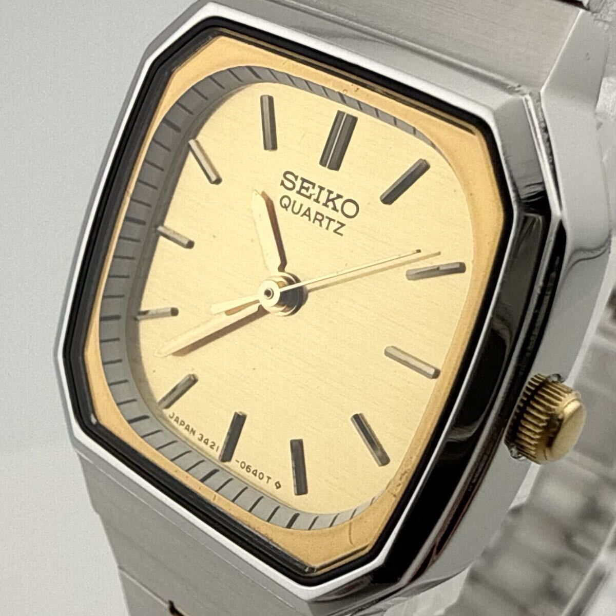 SEIKO 3421-527A セイコー スクエア レディース ボーイズ 腕時計 不 