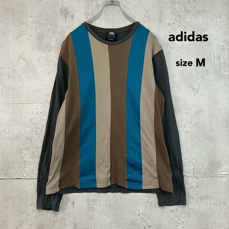 adidas アディダス マルチカラー ロンT 長袖 カットソー 希少 デザイン 