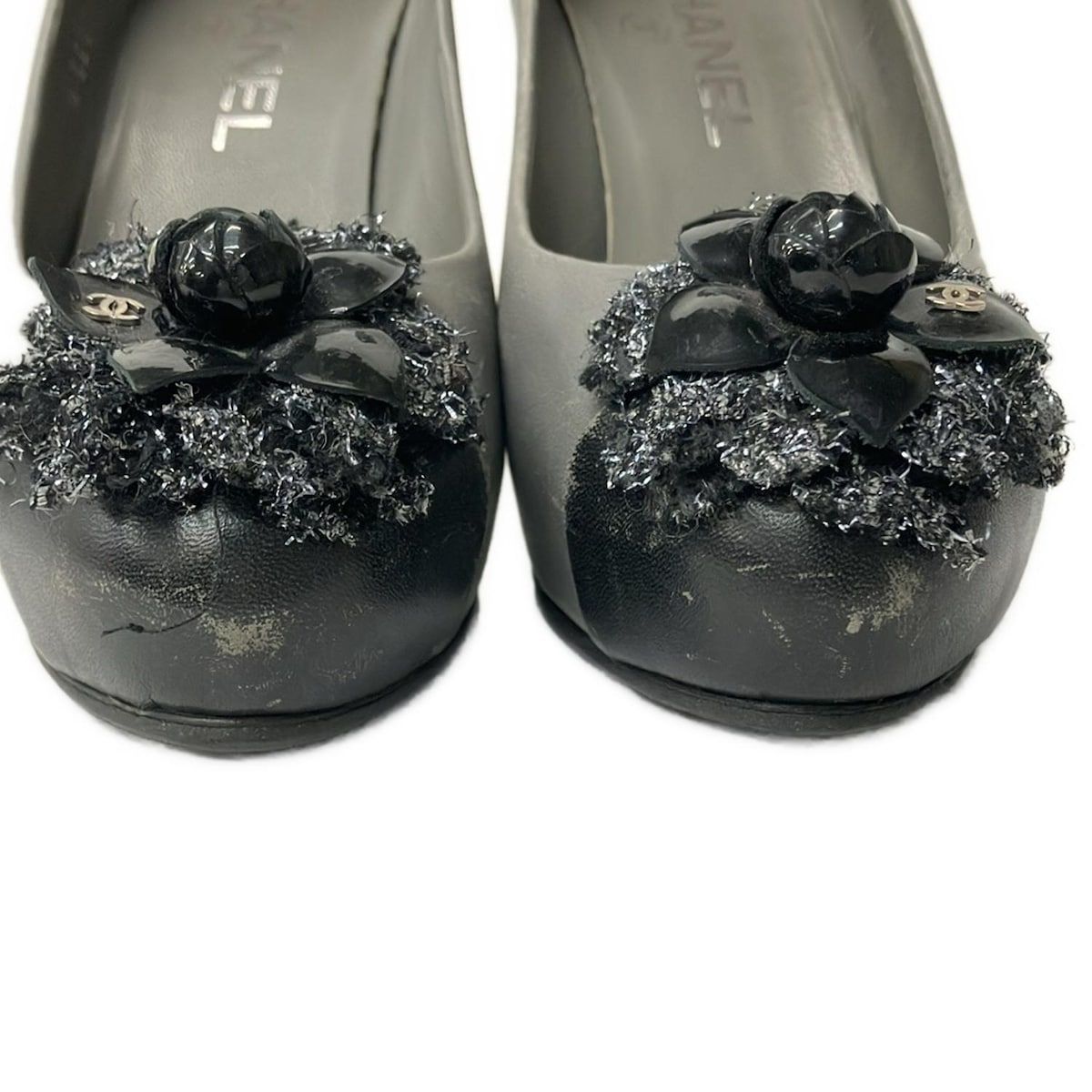 CHANEL(シャネル) パンプス 36 C レディース - G28744 グレー カメリア 