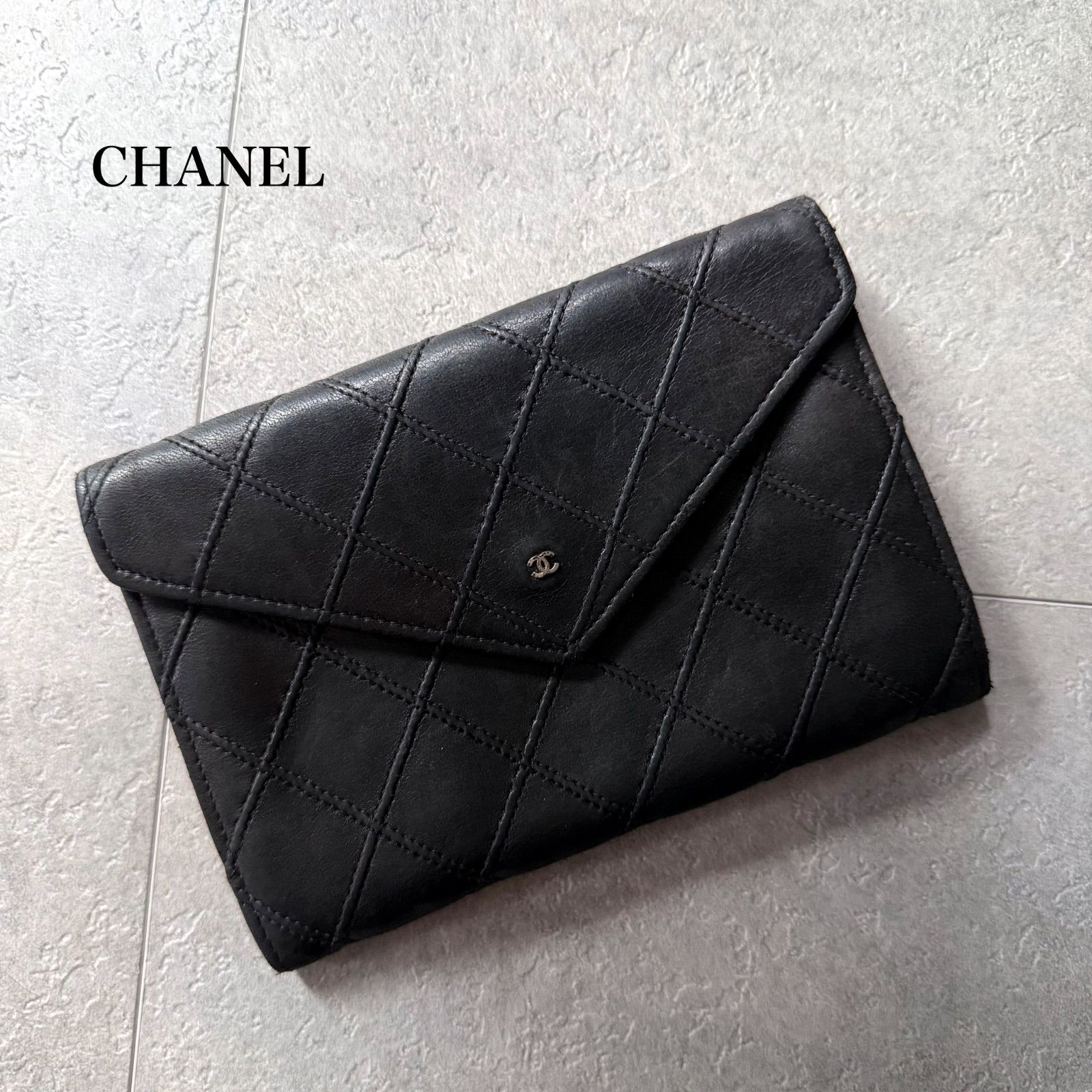 シャネル ビコローレ ココマーク 二つ折り財布 マトラッセ がま口 レザー CHANEL シャネル ココマーク ビコローレ 二つ折り財布 レザー ブラック