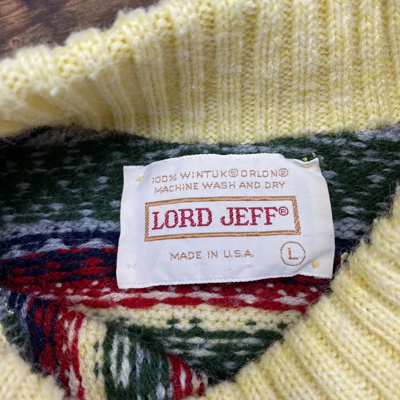 LORD JEFF ロードジェフ ノルディック柄 ケーブルニット セーター USA 