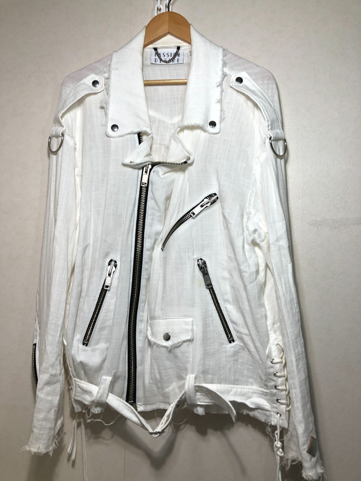 513071 el conductorH DOUBLE GAUZE BIKER JKT 4 ホワイト ダブル