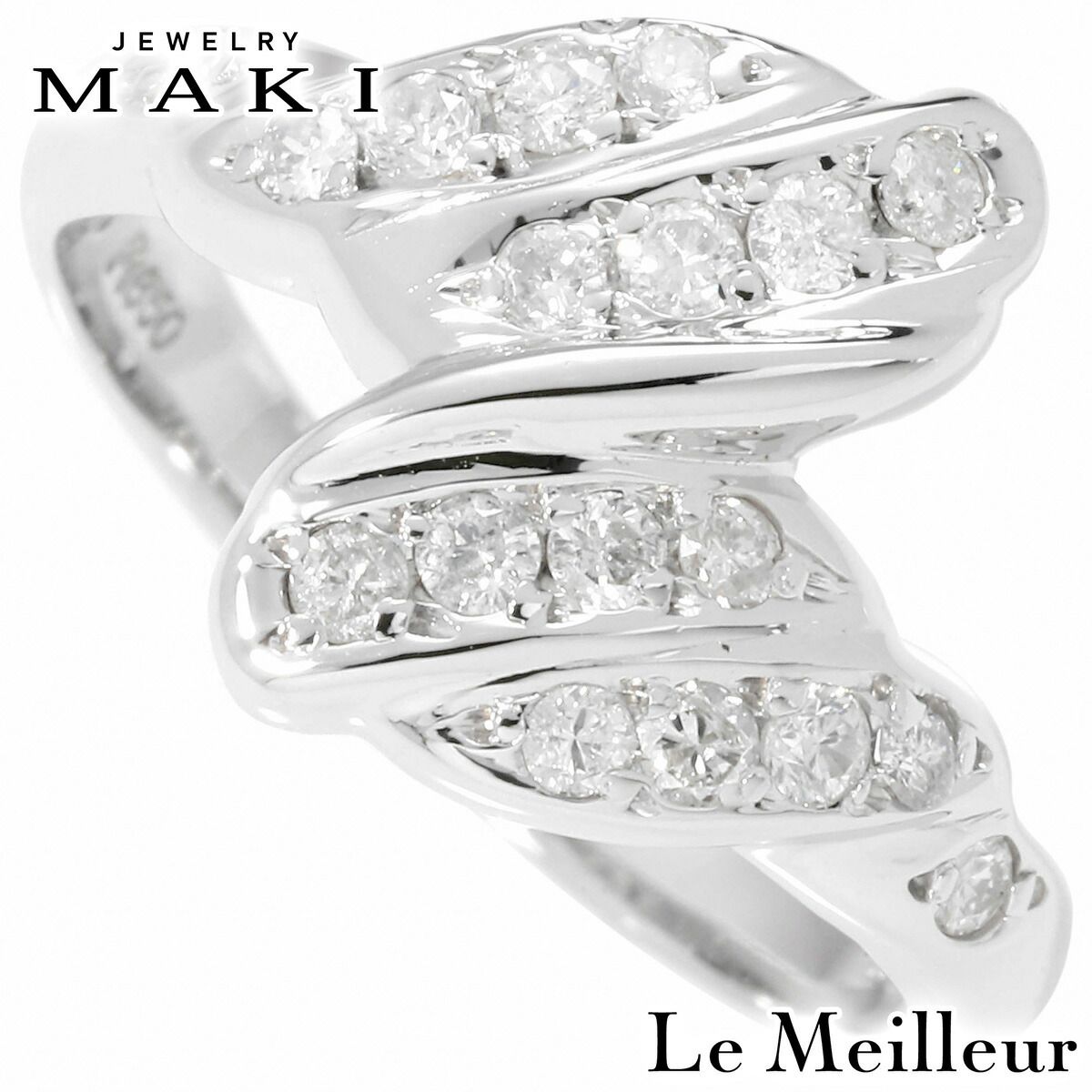 新品仕上済】 ジュエリーマキ ダイヤモンド 0.38ct プラチナ Pt850 