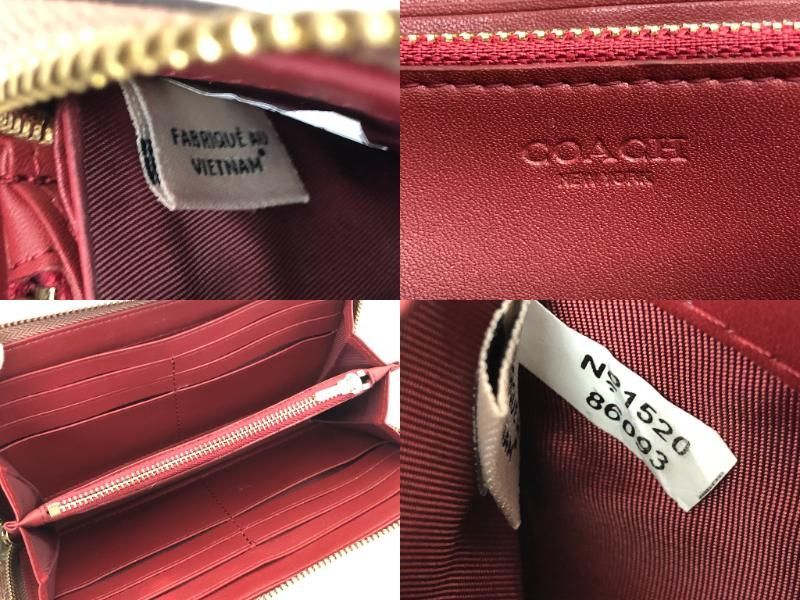 ☆様 COACH コーチ 長財布 ブラウンシグネチャー×りんご 86093 - メルカリ