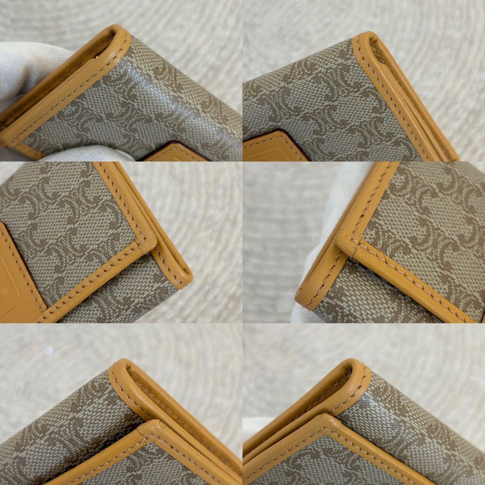 美品】セリーヌ 6連キーケース ベージュ系 レザー マカダム 
