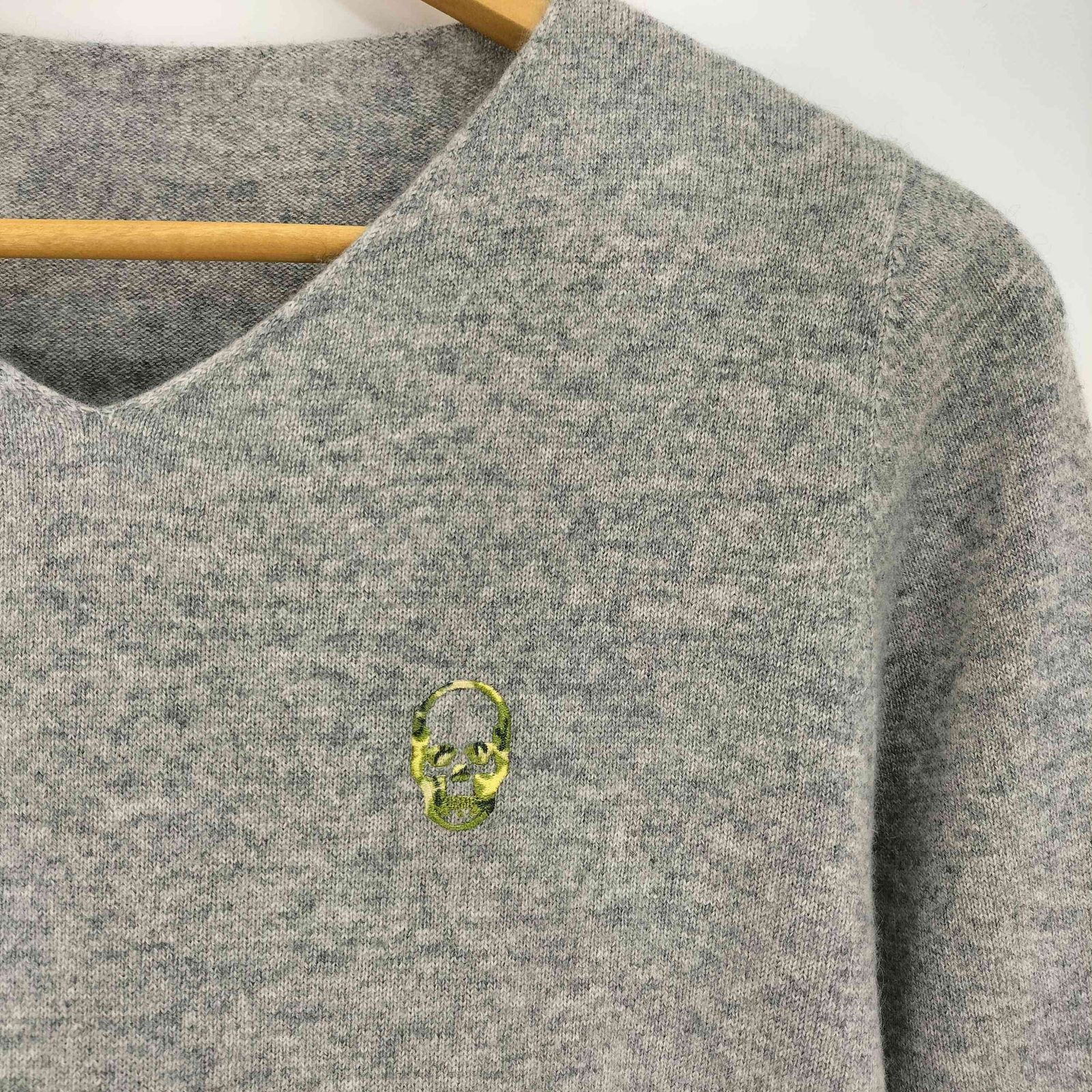 ルシアンペラフィネ Lucien Pellat-Finet スカル刺繍 Vネック カシミヤ 