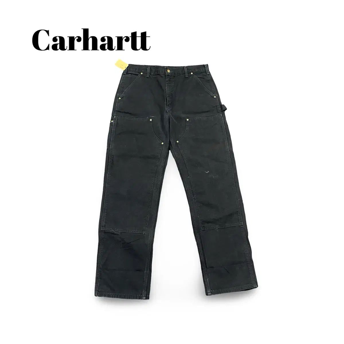34) 90s usa Carhartt カーハート ブラック ダブルニー パンツ