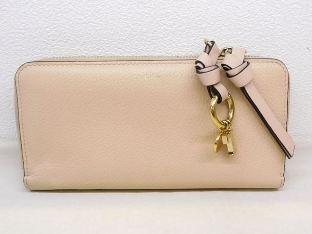 Chloe クロエ 長財布 ラウンドファスナー ウォレット ■ レザー ベージュ系 CHC21WP706F57 レディース □8C Chloe クロエ 長財布 ラウンドファスナー ウォレット □ レザー