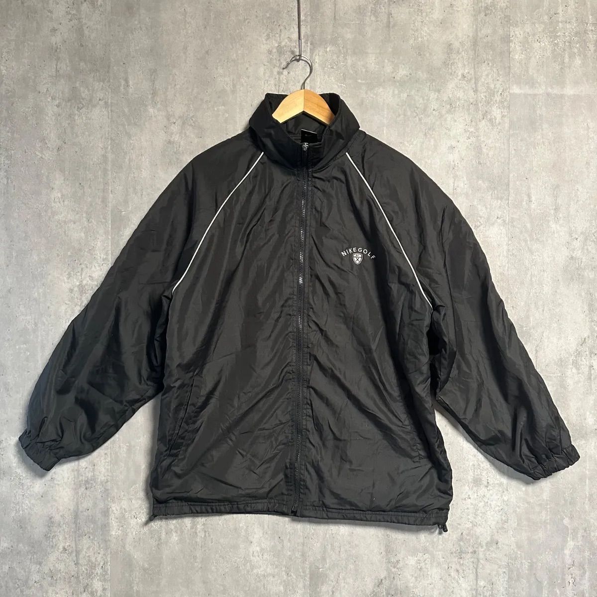 NIKE GOLF ナイロンジャケット 黒 M ジップ持ち手欠品 テック系 y2k