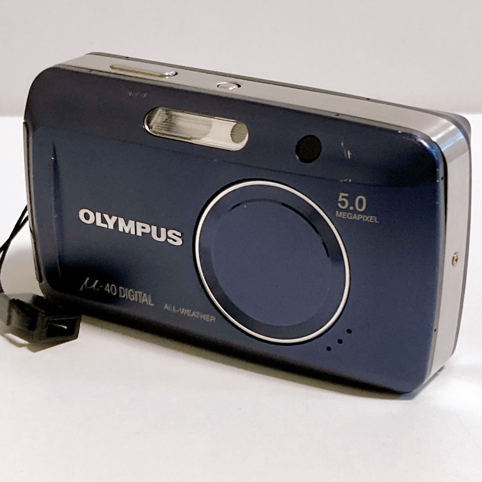 OLYMPUS μ-40 DIGITAL ネイビー カメラ コンデジ 充電器ないため動作 