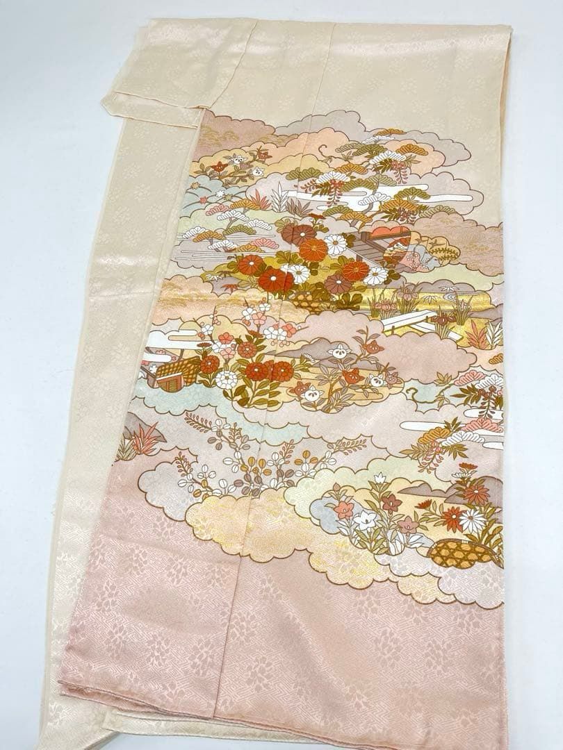 藤井寛 訪問着 仮絵羽 未仕立て品 金駒 金彩 彩の宴 正絹 八掛付き 