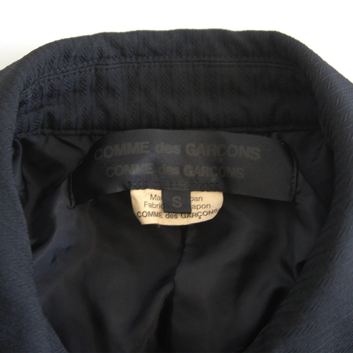 美品】 COMME des GARCONS 【丸襟 コート】S 製品染めブラック