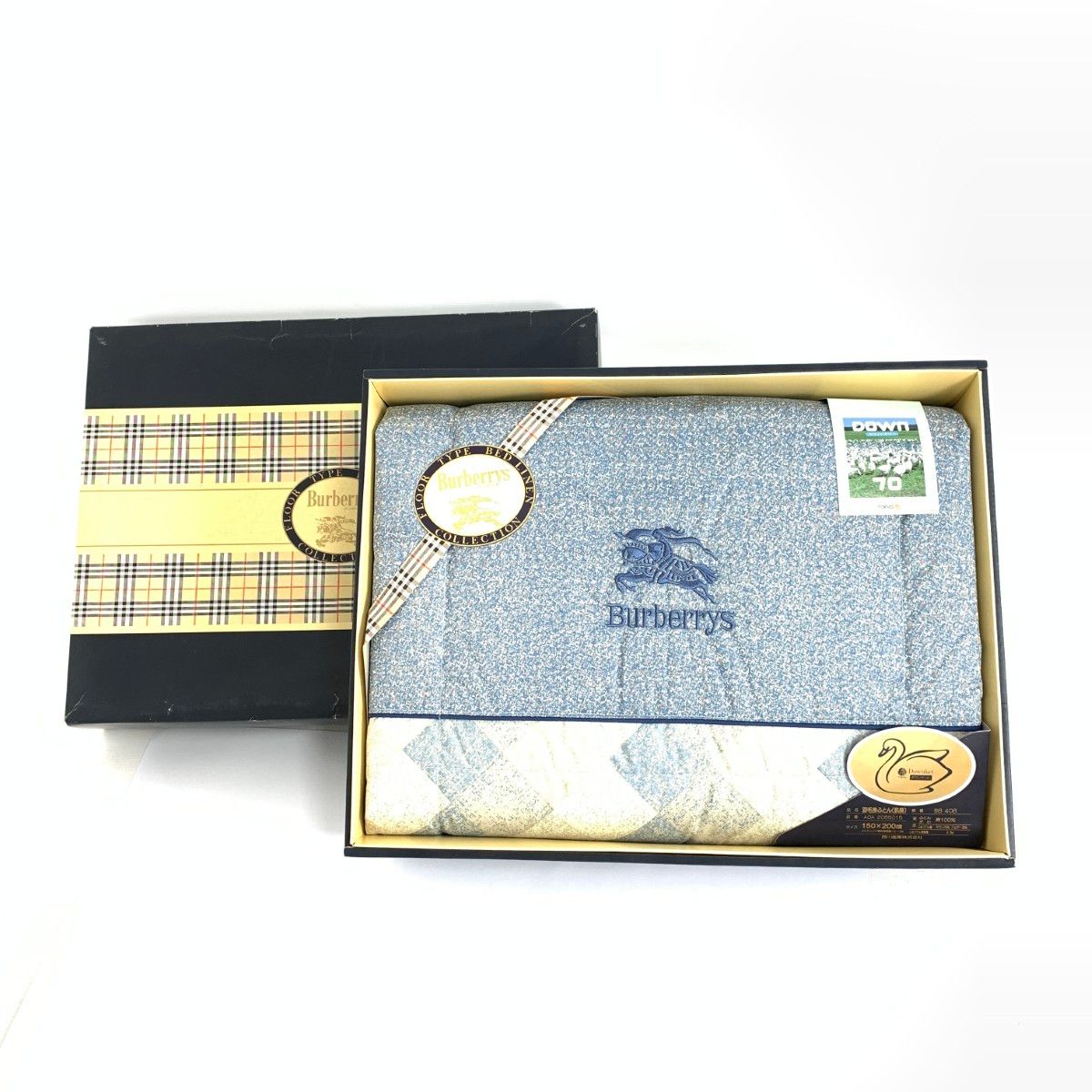 Burberry's バーバリーズ 羽毛肌掛けふとん/ダウンケット 西川産業/コットン/ダウン×フェザー ホースロゴ刺繍/ノバチェック / 240001190800