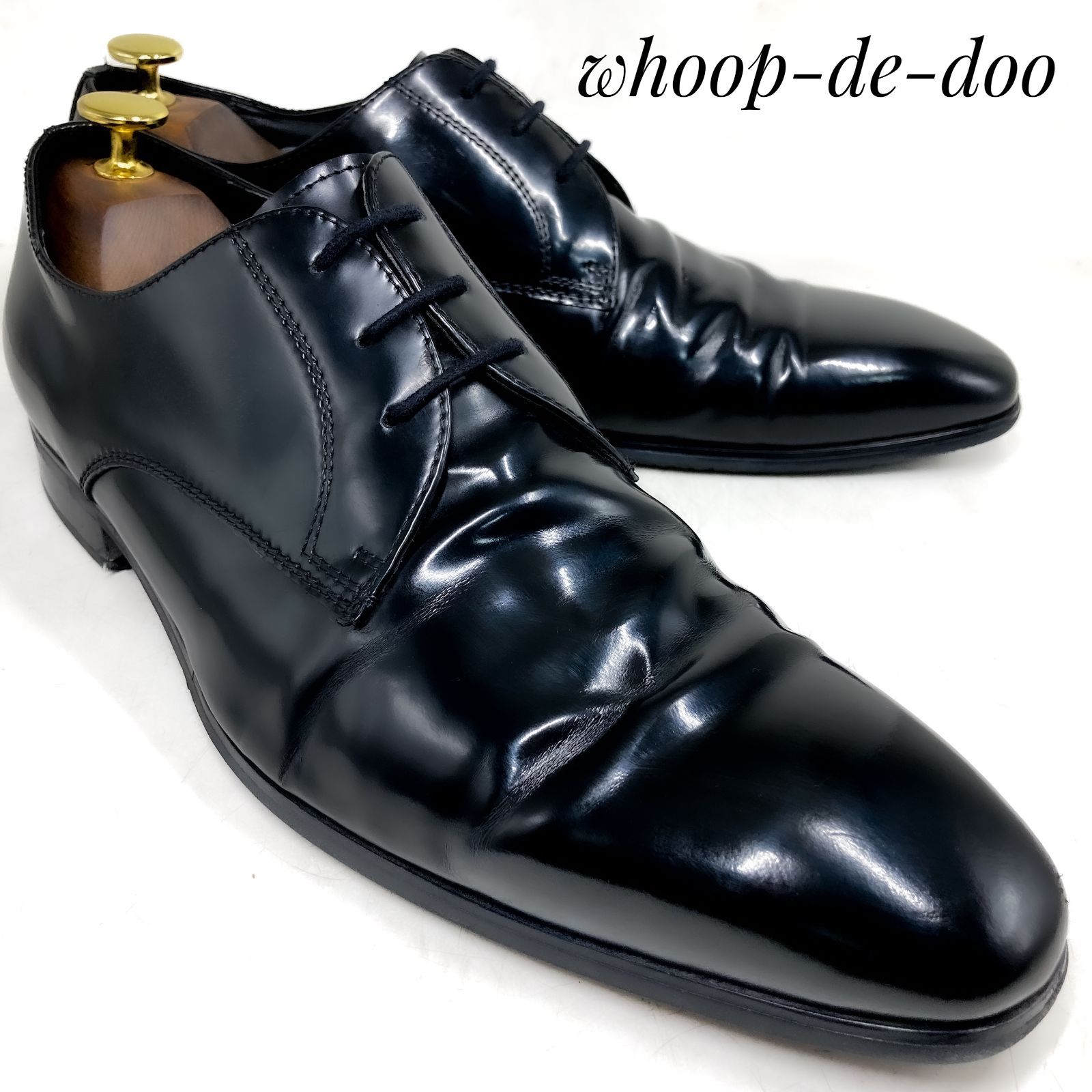 whoop-de-doo フープディドゥ プレーントゥ 黒 ブラック 27cm 革靴 