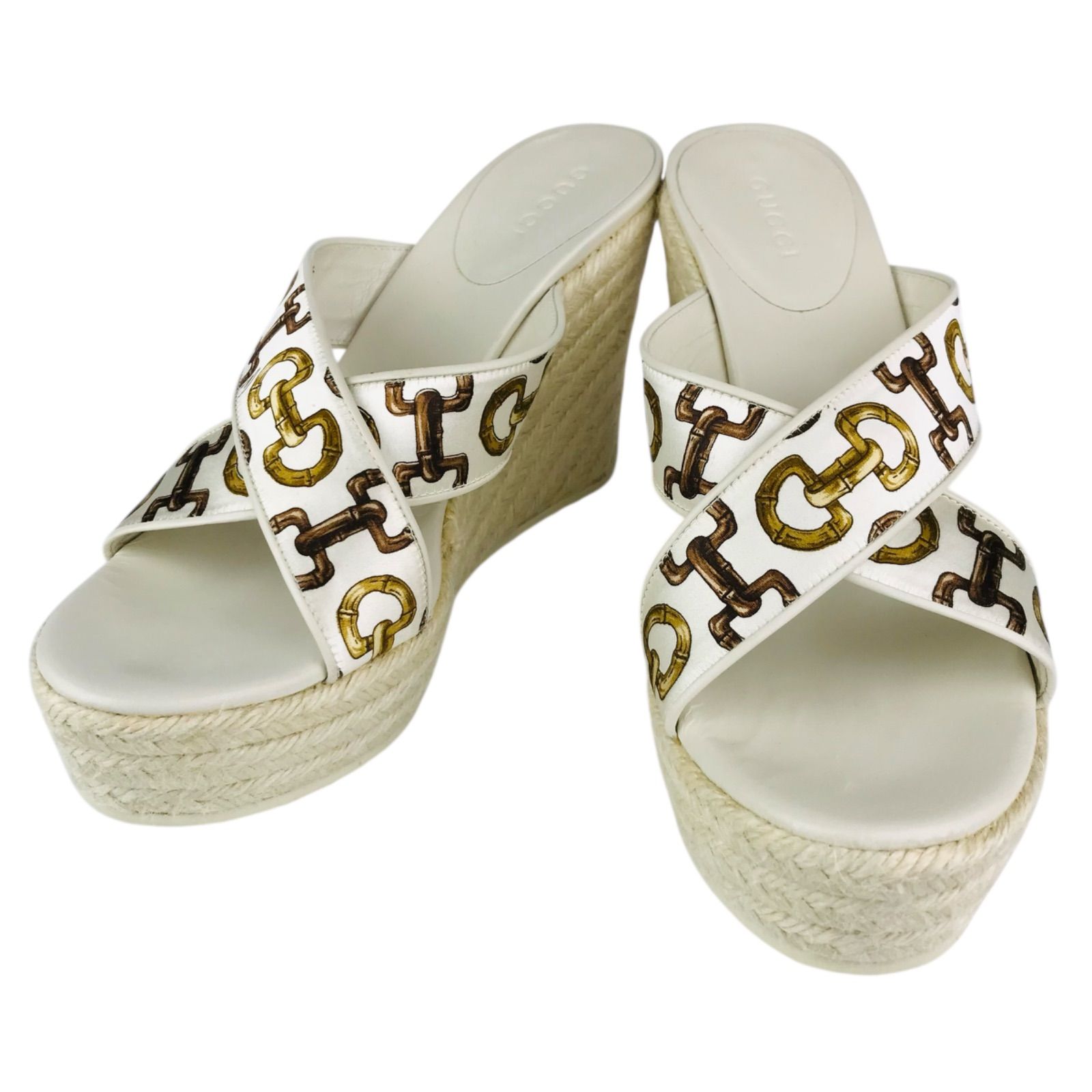 新品未使用☆GUCCI☆グッチ・レディース サテン:レザー:ジュートコンビ 
