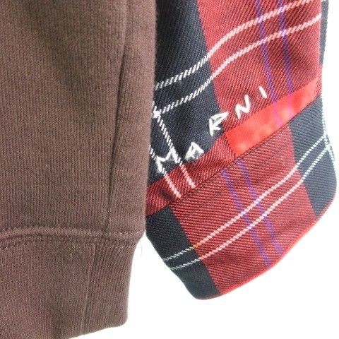 マルニ MARNI チェックレヤード スリーブ パーカー フーディ プル 
