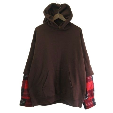 マルニ MARNI チェックレヤード スリーブ パーカー フーディ プル 