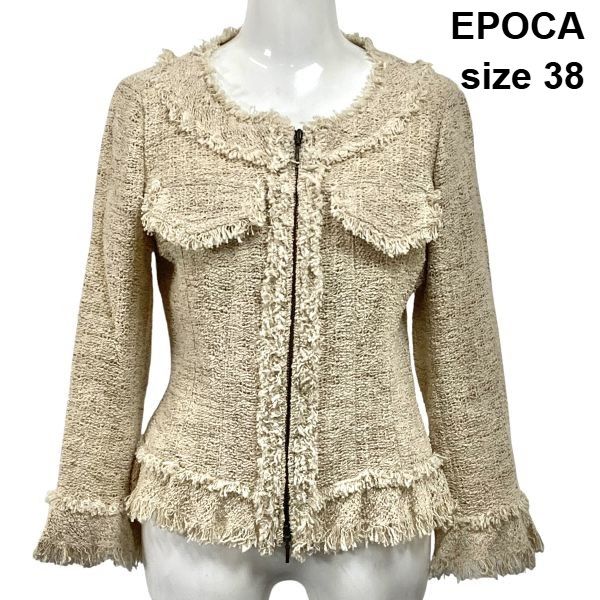 ジャケット・アウター ◇ エポカ EPOCA ツイード ノーカラージャケット 