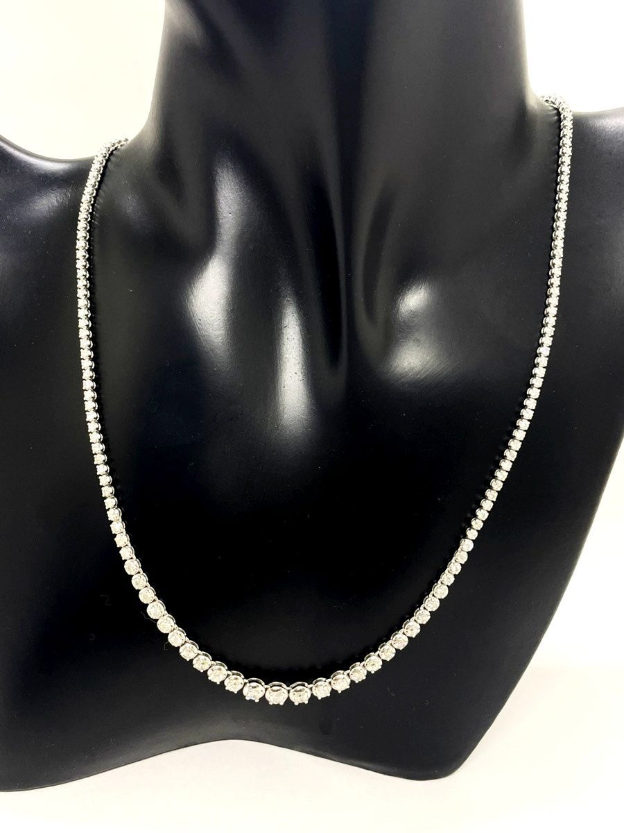 ダイヤモンド】 Pt850 プラチナ 3.00ct テニス ネックレス 40cm 19.7g