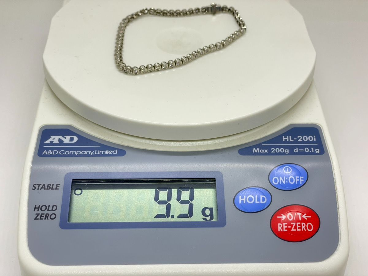 ダイヤモンド】 Pt850 プラチナ 1.00ct テニス ネックレス 18cm 9.9g 
