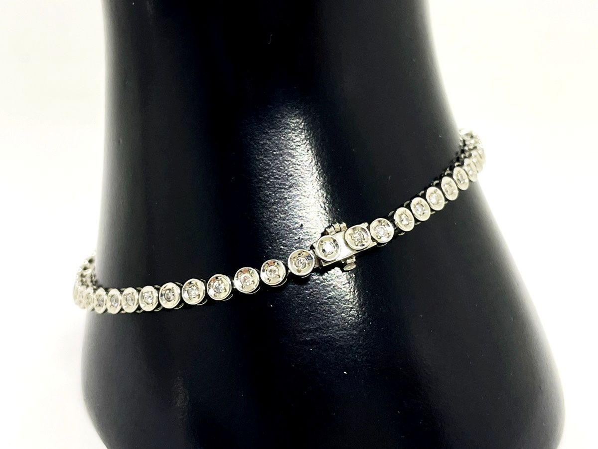 ダイヤモンド】 Pt850 プラチナ 1.00ct テニス ネックレス 18cm 9.9g 
