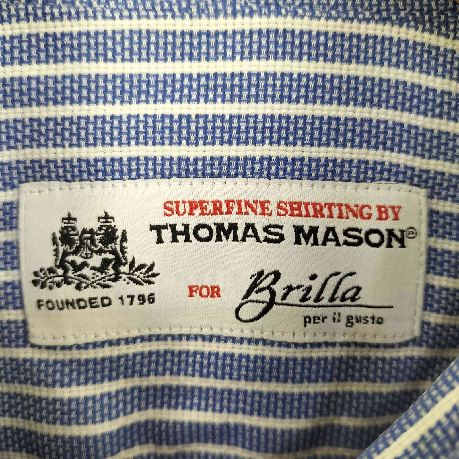 未使用に近い　ブリッラペルイルグスト　トーマスメイソン　ブロックストライプ　40 トーマスメイソン thomas mason Brilla per ill gusto ストライプ