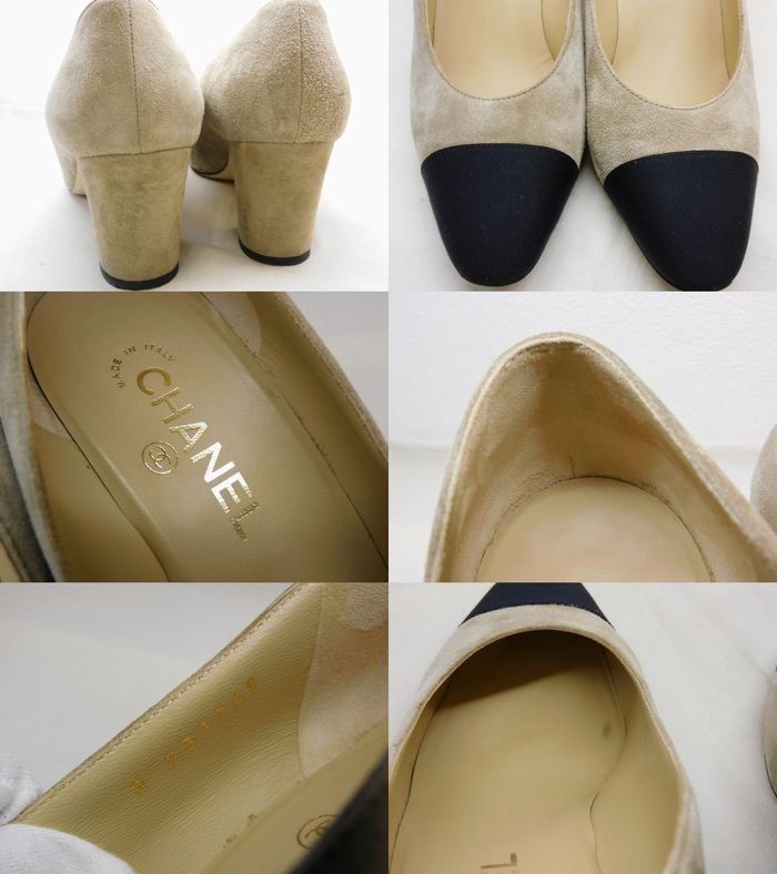美品 シャネル CHANEL □ 37 1/2 C 約24cm G31749 パンプス スエード