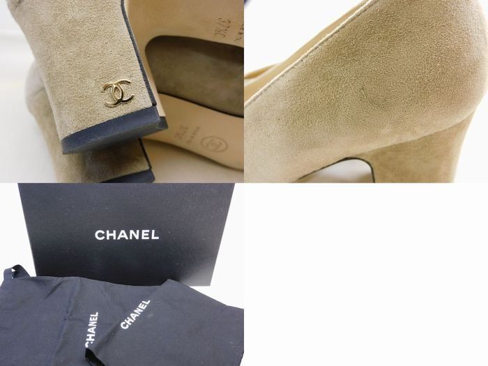 美品 シャネル CHANEL □ 37 1/2 C 約24cm G31749 パンプス スエード