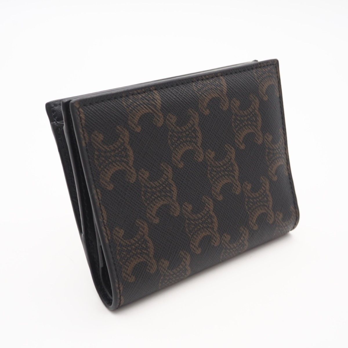 9263】美品 CELINE セリーヌ レザー 二つ折り 財布 ゴールド 金具 