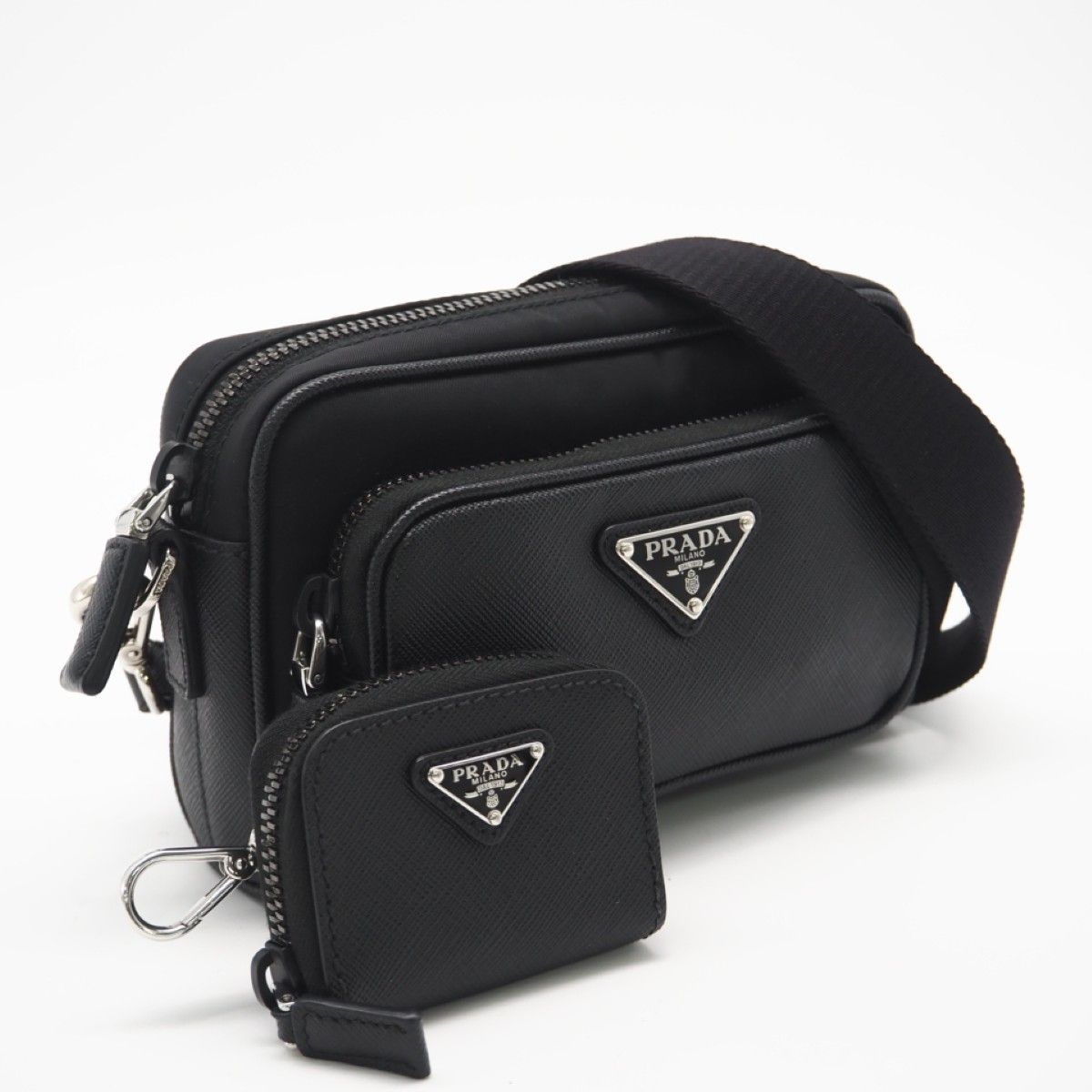 ☆3日以内返品可☆ 美品 PRADA プラダ ナイロン サフィアーノレザー 