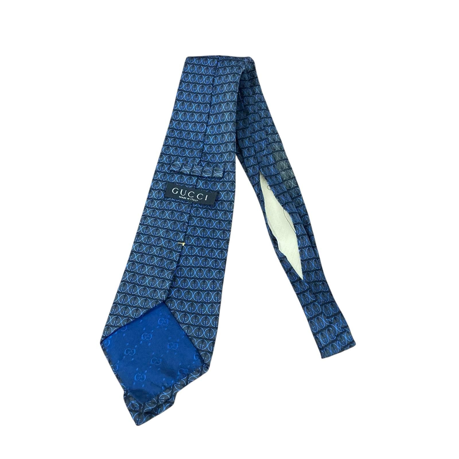 180053 GUCCI グッチ 現状品 ネクタイ ネイビー/ブルー - メルカリ