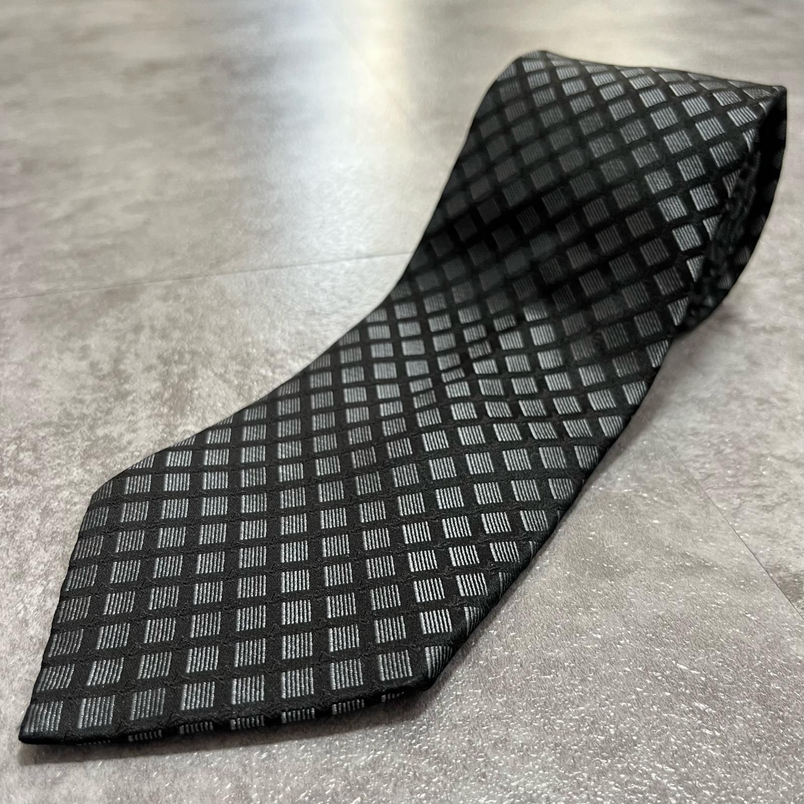 LOUIS VUITTON】ルイ・ヴィトン チェック柄ネクタイ シルク100% メンズ