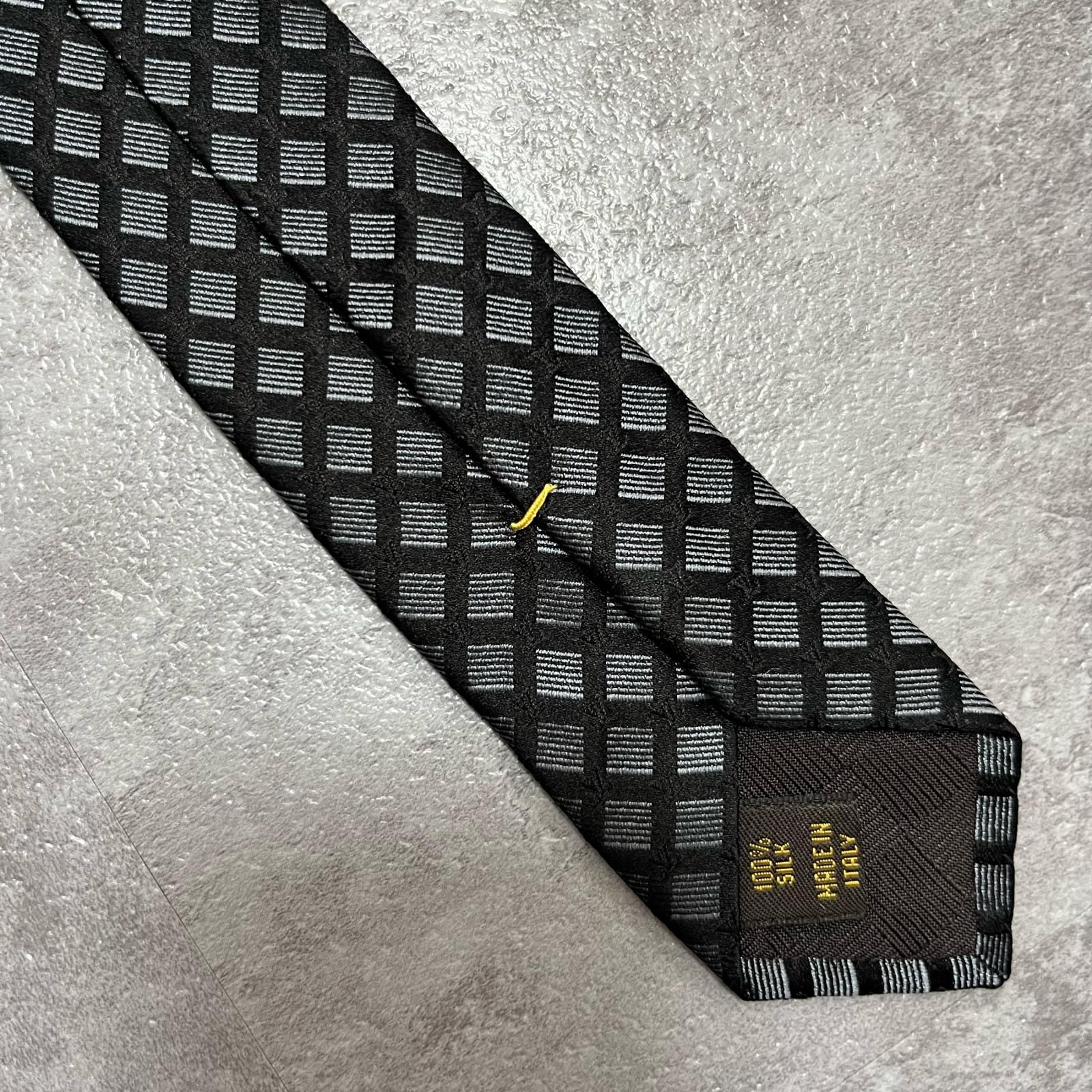 LOUIS VUITTON】ルイ・ヴィトン チェック柄ネクタイ シルク100% メンズ