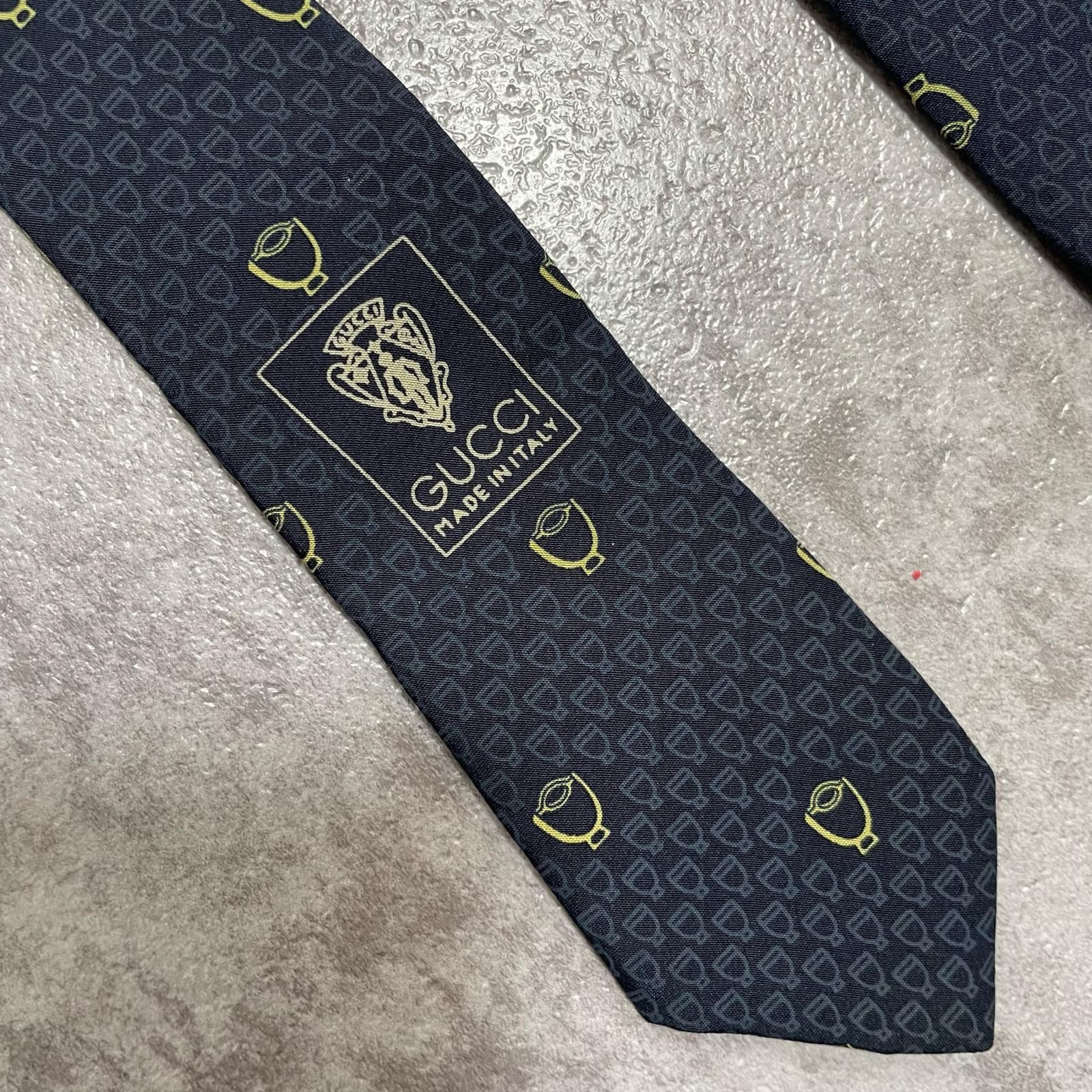 GUCCI】グッチ ロゴ入り小紋柄ネクタイ シルク100% メンズ イタリア製