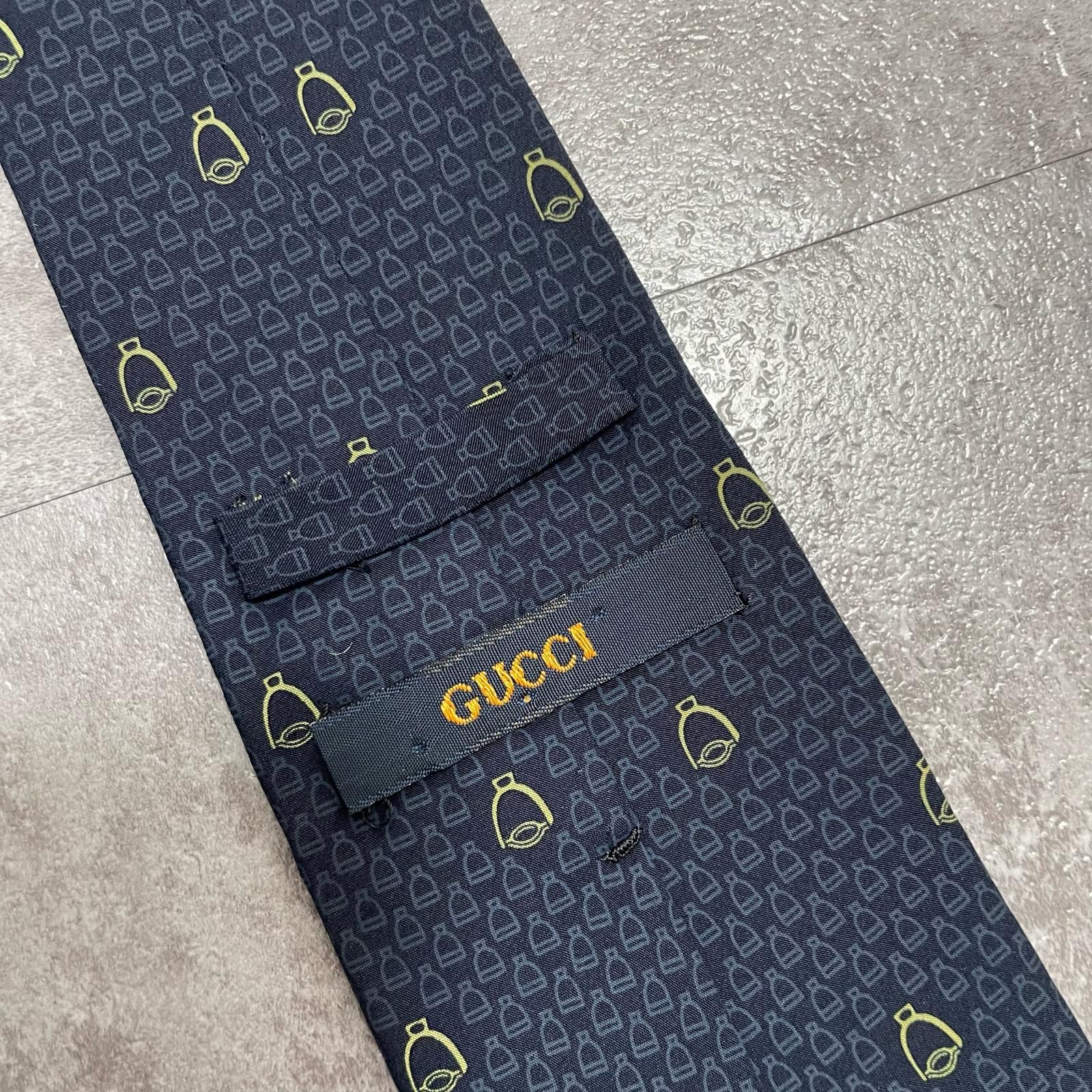 GUCCI】グッチ ロゴ入り小紋柄ネクタイ シルク100% メンズ イタリア製