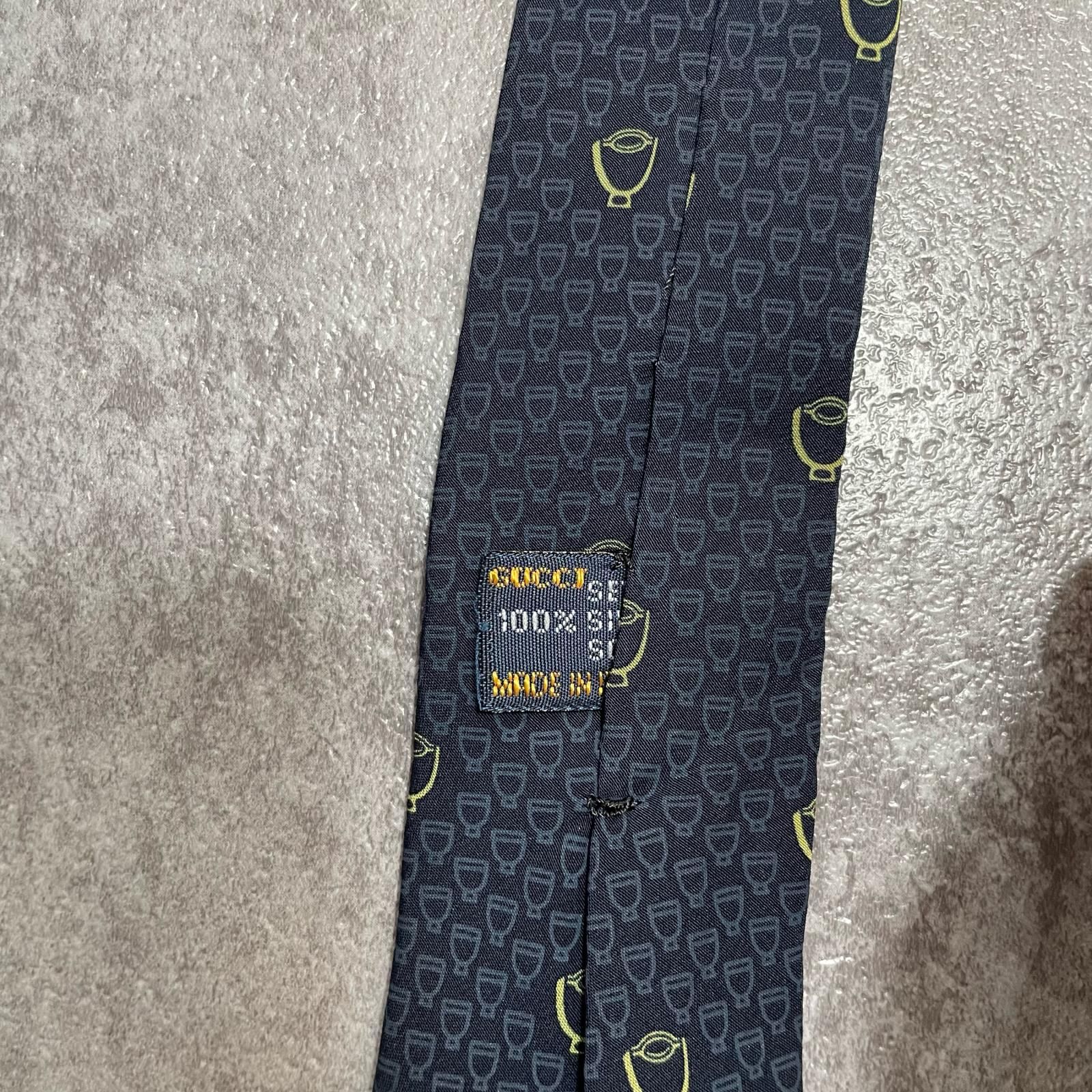 GUCCI】グッチ ロゴ入り小紋柄ネクタイ シルク100% メンズ イタリア製