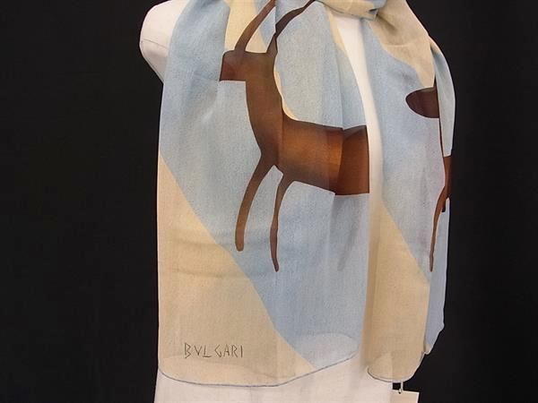 □新品□未使用□ BVLGARI ブルガリ シルク100% スカーフ ストール