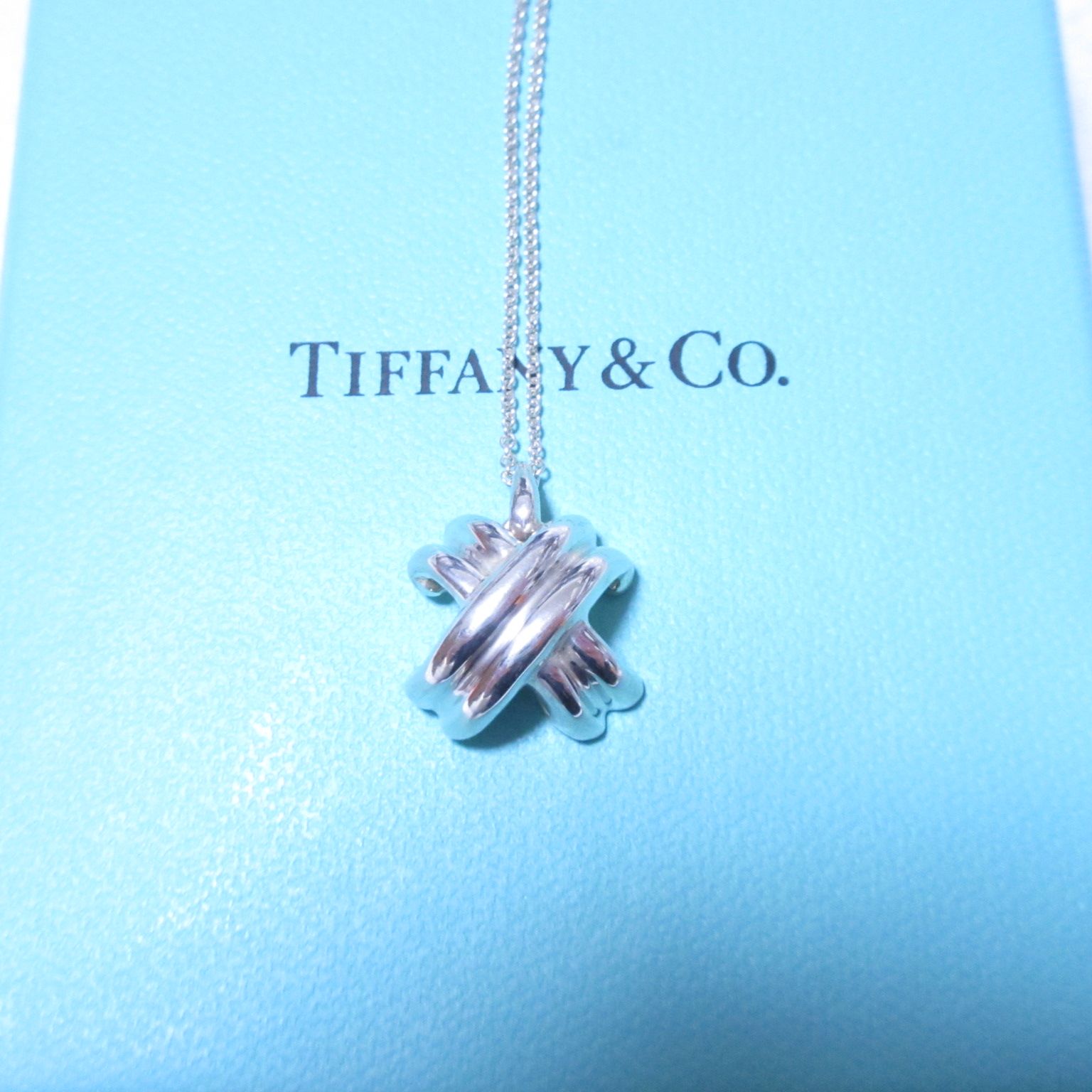美品 Tiffany & Co. ティファニー シグネチャー クロス ネックレス 
