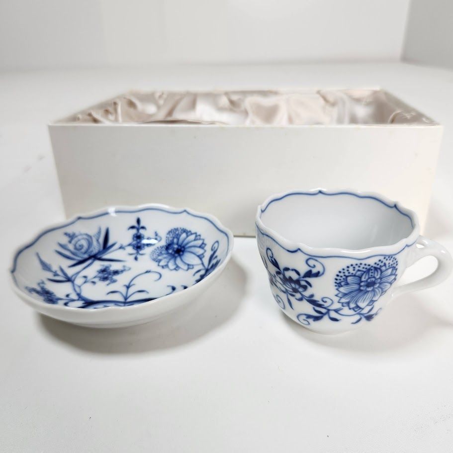 Meissen マイセン デミタスカップソーサー ブルーオニオン 250周年記念 
