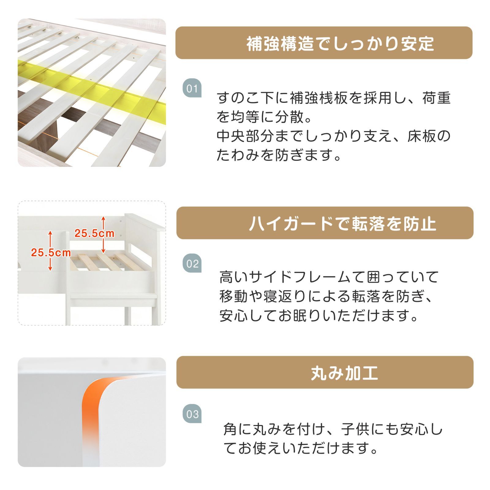 新作発表タイムセール！システムベッド【S・シングル】3点セット 省 
