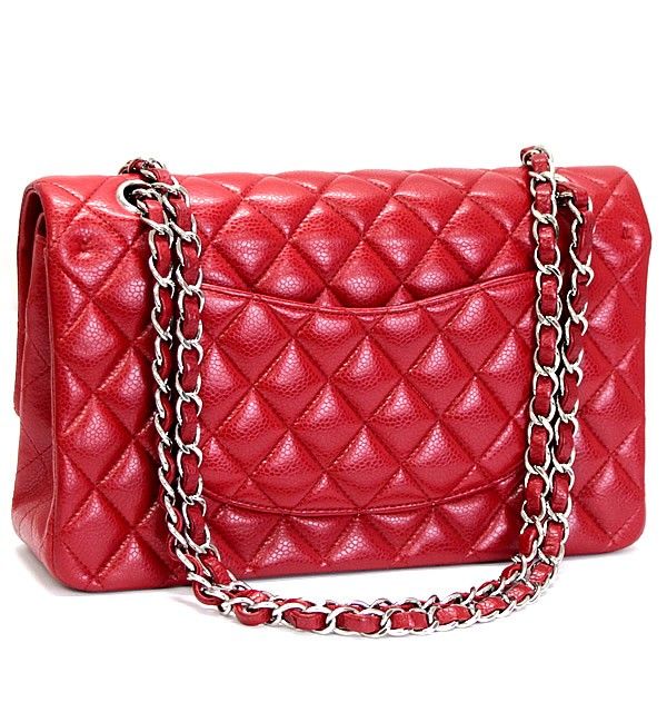 シャネル CHANEL マトラッセ25 Wフラップ チェーンショルダーバッグ キャビア 赤 S金具 16番台 【72409】 シャネル CHANEL マトラッセ25 Wフラップ チェーンショルダーバッグ