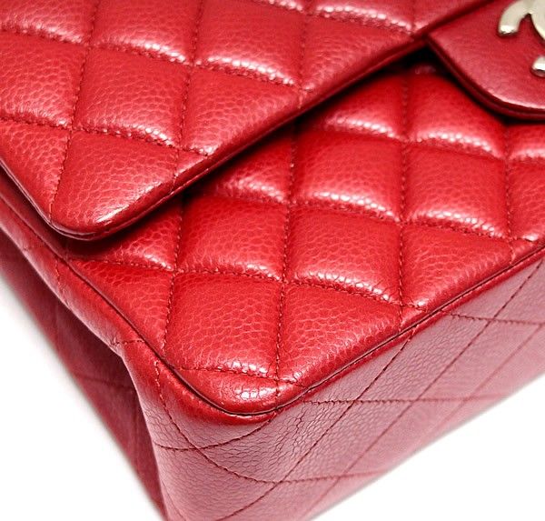 シャネル CHANEL マトラッセ25 Wフラップ チェーンショルダーバッグ キャビア 赤 S金具 16番台 【72409】 シャネル CHANEL マトラッセ25 Wフラップ チェーンショルダーバッグ