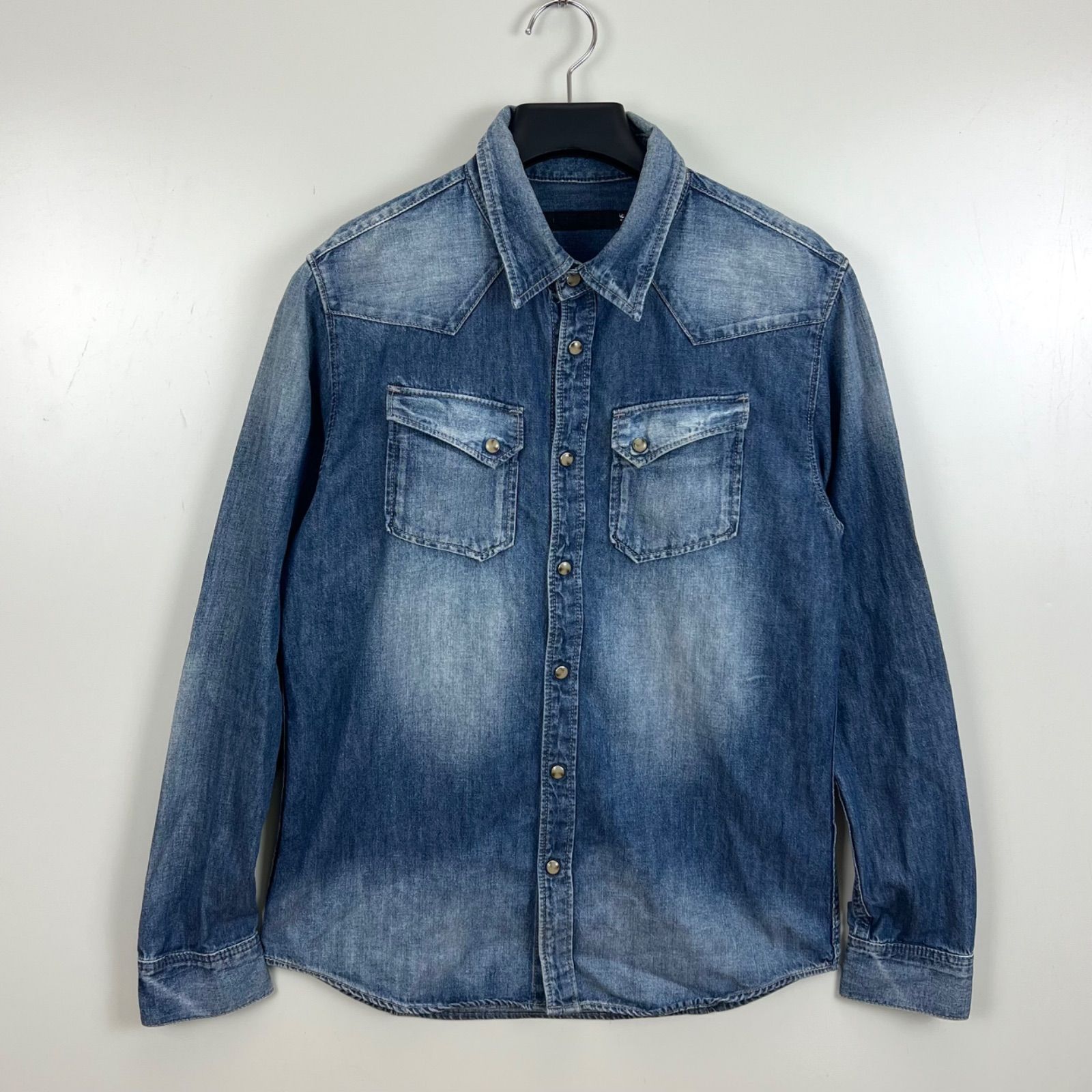 00s fuga flare denim archive v系 お兄系 y2k FUGA y2k archive denim western shirts 46 フーガ デニムウエスタン